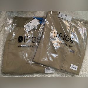 FIGS scrub set Sandstone zamaora high waist jogger and Catarina one pocket top M